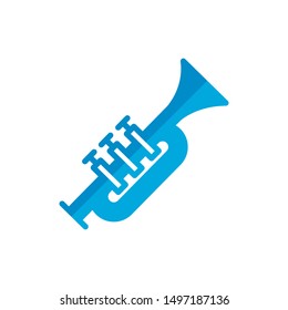 trumpet flat icon sign. trumpet symbol, logo illustration. Different style icons set. Pixel perfect vector graphics - Vector