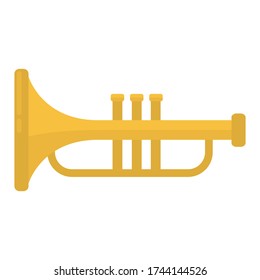 Ilustración plana de Trumpet. Icono de vector de trompeta. 