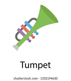 Trumpet flat vector icon