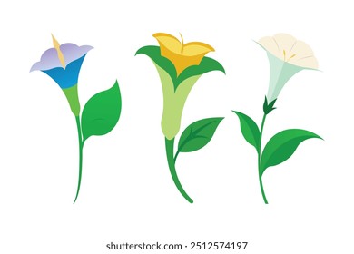 "Angel's Trumpet flor vetor arte ilustração" é um gráfico digital de alta qualidade que mostra a beleza elegante e intrincada da flor do trompete do anjo em um formato vetorial versátil.