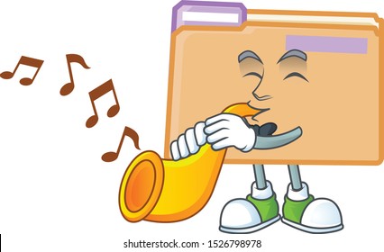 With trumpet folder for storage with character shape
