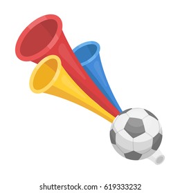 Trumpet football fan.Fans single icon in cartoon style vector symbol stock illustration.