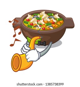 With trumpet fried minestrone in the cup character