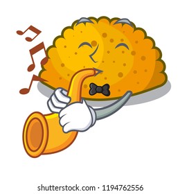 With trumpet fried patties isolated on the mascot