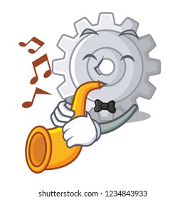 With trumpet gear settings mechanism on mascot shape