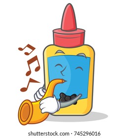 With trumpet glue bottle character cartoon