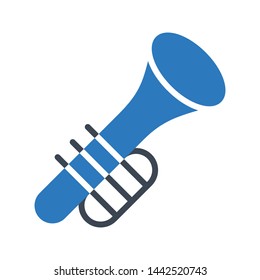 trumpet glyph color vector icon