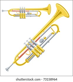 Trumpet gold vector illustration