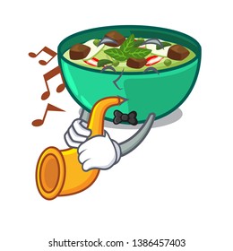 With trumpet green curry in the character shape