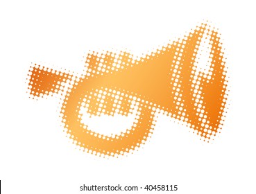 Trumpet, halftone vector