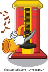 With trumpet hammer game machine isolated in character