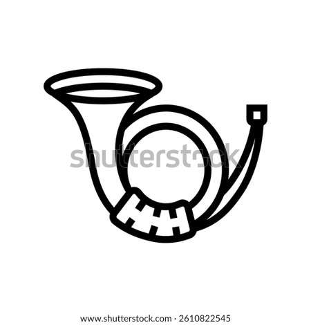 trumpet heraldic line icon vector. trumpet heraldic sign. isolated contour symbol black illustration