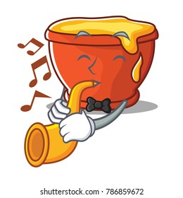 With trumpet honey character cartoon style