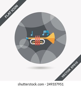trumpet or horn flat icon