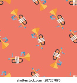 trumpet or horn flat icon,eps10 seamless pattern background
