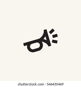 Trumpet Horn Outline Simple Vector Icon