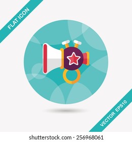 trumpet or horn toy flat icon with long shadow,eps10