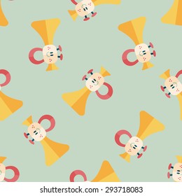trumpet or horn toy flat icon,eps10 seamless pattern background