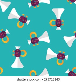 trumpet or horn toy flat icon,eps10 seamless pattern background
