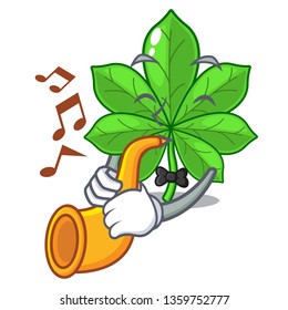 With trumpet horse chestnuts in the mascot stem