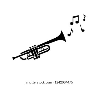 trumpet icon along with scales ,vector