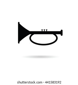 trumpet icon black color illustration