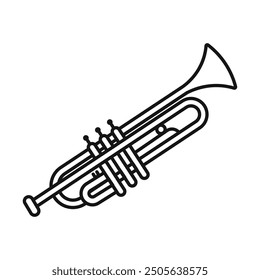 Trumpet icon Black line art vector logo