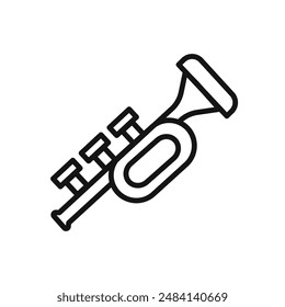 Trumpet icon black and white vector sign