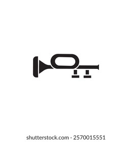 Trumpet icon black and white vector outline sign