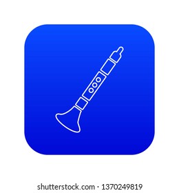 Trumpet icon blue vector isolated on white background
