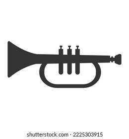 Trumpet icon. Clasical and jazz music instrument vector ilustration.