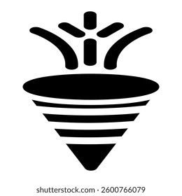 Trumpet icon with a classic shape and flared bell. Simple and clean design representing music and celebration.