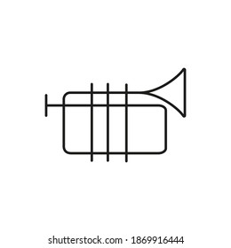 trumpet icon element of music icon for mobile concept and web apps. Thin line trumpet icon can be used for web and mobile. Premium icon on white background