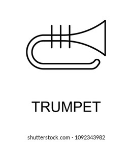 trumpet icon. Element of simple music icon for mobile concept and web apps. Thin line trumpet icon can be used for web and mobile on white background