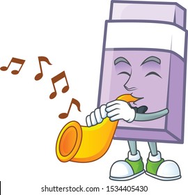 With trumpet icon eraser cartoon in the character