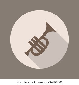 Trumpet Icon, Flat Design 