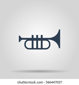 Trumpet icon. Flat design style eps 10