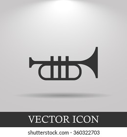 Trumpet icon. Flat design style eps 10