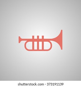 Trumpet icon. Flat design style eps 10