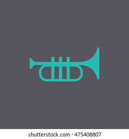 Trumpet icon. Flat design style eps 10