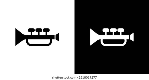 Ícone de trompete Conjunto de preenchimento plano coleção