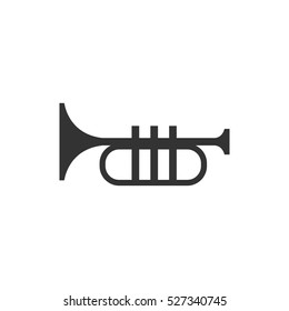 Trumpet icon flat. Illustration isolated vector sign symbol