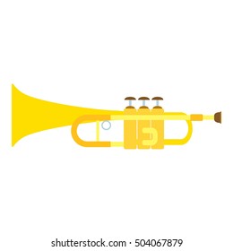 Trumpet icon. Flat illustration of trumpet vector icon for web