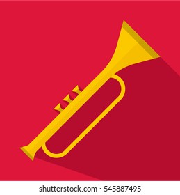 Trumpet icon. Flat illustration of trumpet vector icon for web