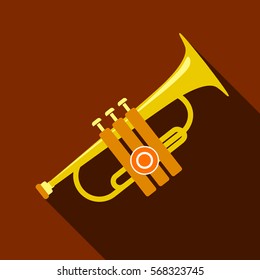 Trumpet icon. Flat illustration of trumpet vector icon for web design