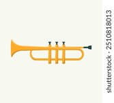 Trumpet icon Trumpet flat icon. Musical instrument. Vector illustration of a trumpet.