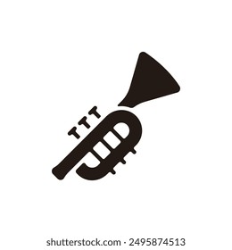 Trumpet icon. Flat silhouette version.