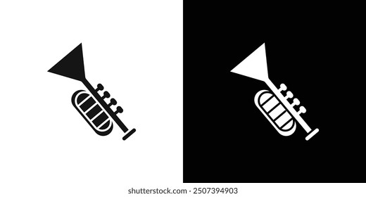 Trumpet icon Flat vector set outline