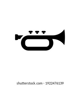 trumpet icon of glyph style design vector template