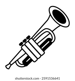 Trumpet icon in hand drawn style 

